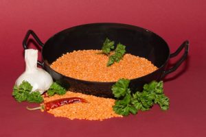 red lentils are colored carbs