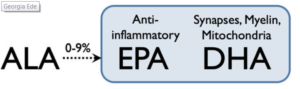 conversion of ALA to DHA is less than 10%