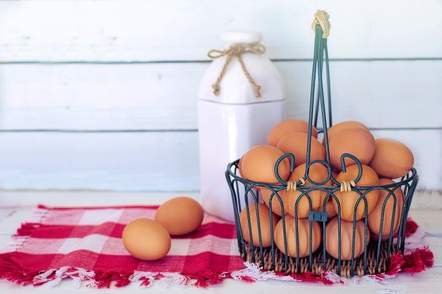 basket of brown eggs